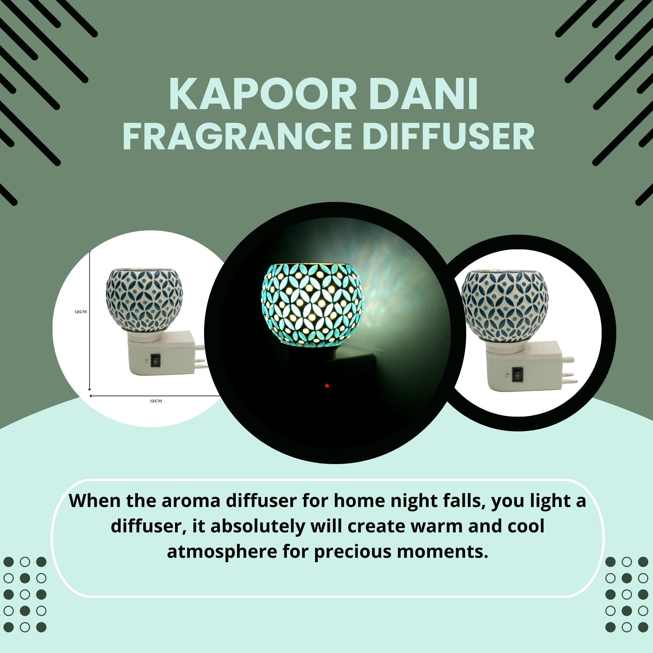 Premium Ceramic Aroma Diffuser & Night Light - Essential Oil Warmer with On/Off Switch, Camphor Burner for Home Fragrance - Perfect for Bedroom, Yoga Studio & Spa Relaxation