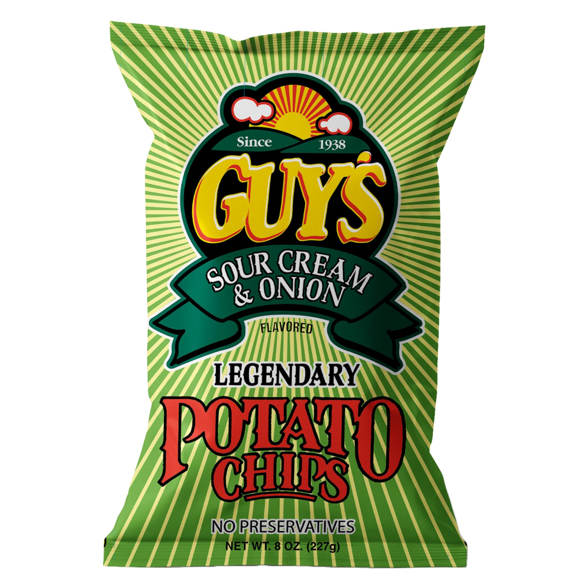 Sour Cream and Onion Potato Chips – Healthy Salty Snacks with Unique Spice Blend – Natural Gluten-Free Potato Chips – Pantry Essentials for Parties, Movie Nights & On-the-Go (8oz Bag, Pack of 15)