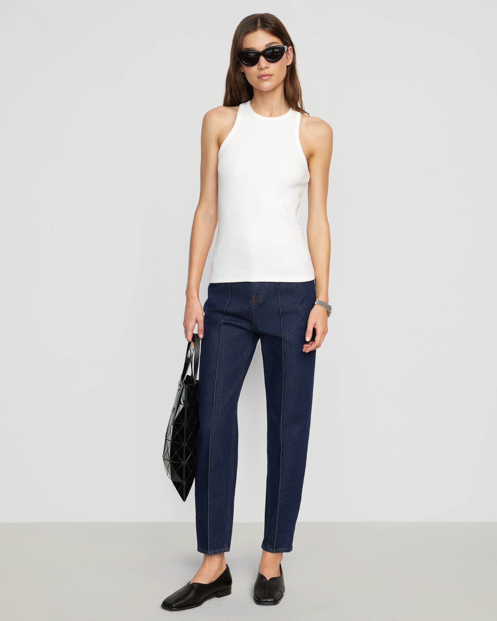 Tory Split Back Ribbed Tank Top for Women - Comfortable Stretchy Casual Wear - Perfect for Yoga, Gym, and Everyday Outfits