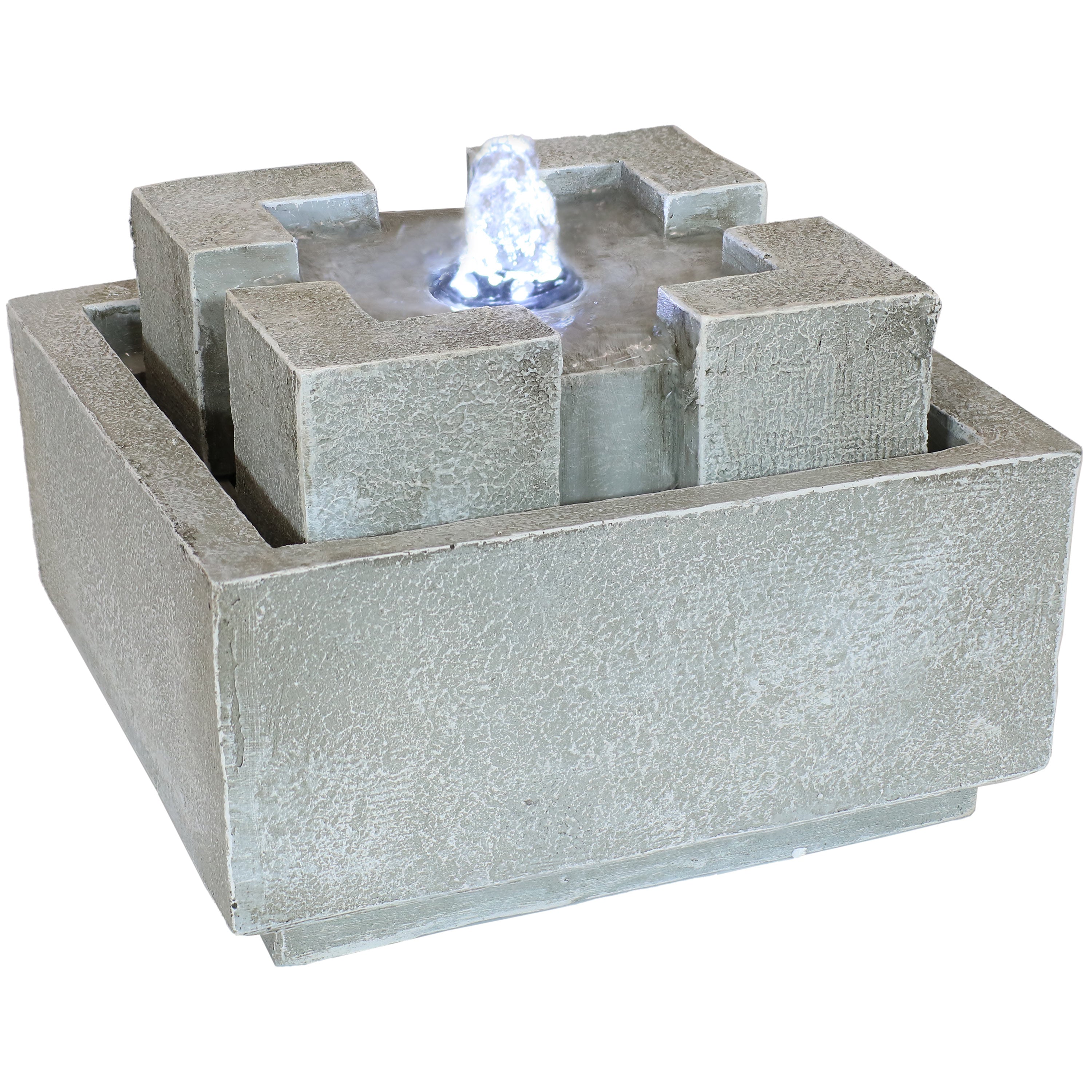 Sunnydaze Square Dynasty Bubbling Indoor Tabletop Fountain - Relaxing Water Feature for Home, Office, or Meditation Space - Perfect for Stress Relief and Decorative Ambiance