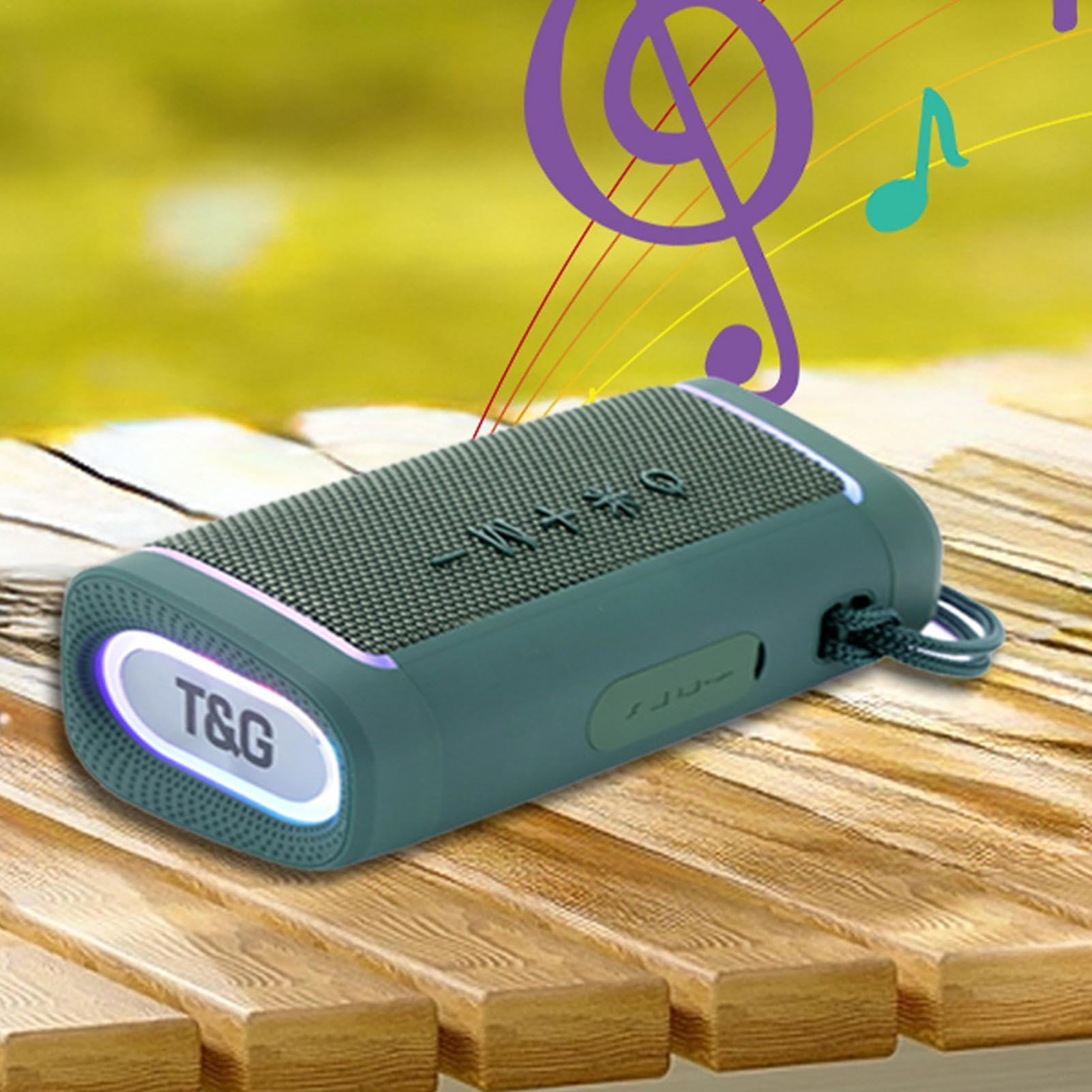 Dranng Outdoor Wireless Speakers - Dust-Proof, LED Rechargeable, Scratch-Resistant, Deep Bass with 1200mAh Battery for Travel, Camping, and Beach Adventures