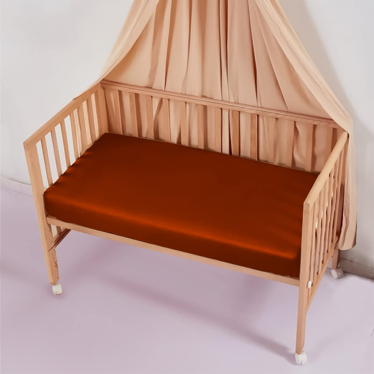 Premium 100% Mulberry Silk Crib Sheet - 23 Momme Organic Silk Baby Bedding for Boys & Girls (Dusk, 28