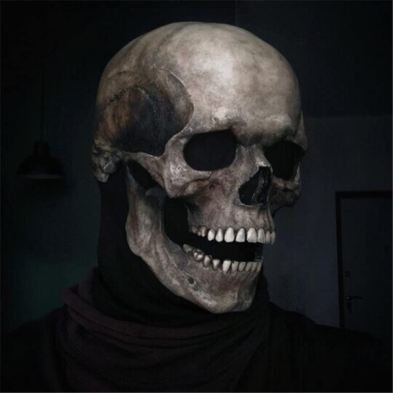 Scary Halloween Skull Mask with Moving Jaw for Cosplay & Parties