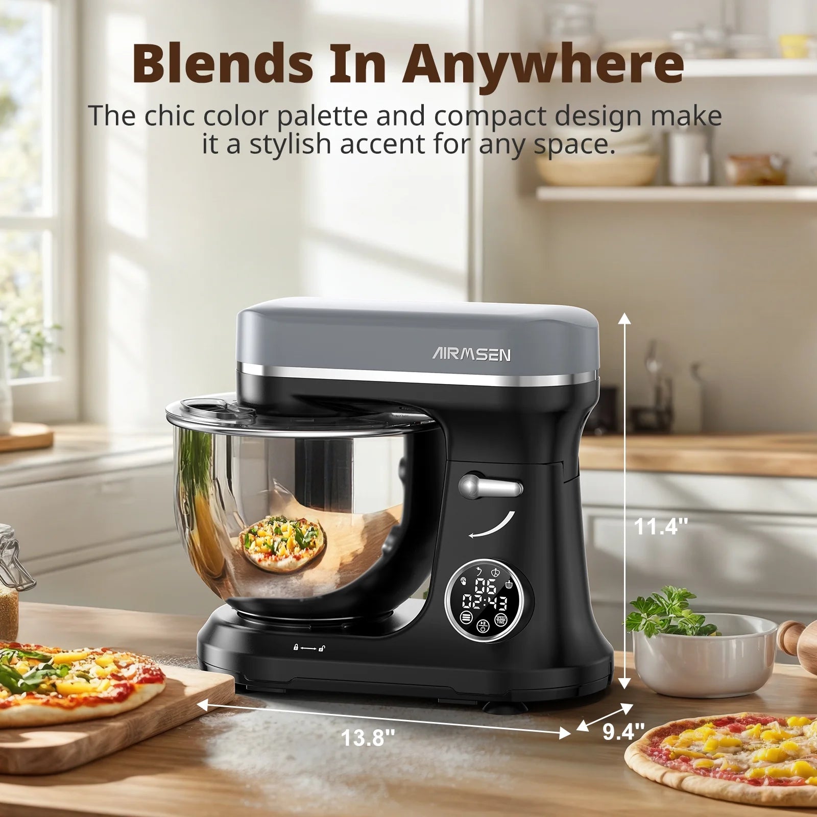 11-Speed Stand Mixer with Timer - 5.5QT Electric Kitchen Mixer for Baking Cakes, Cookies, Bread & Dough - Perfect for Home Bakers & Professional Chefs