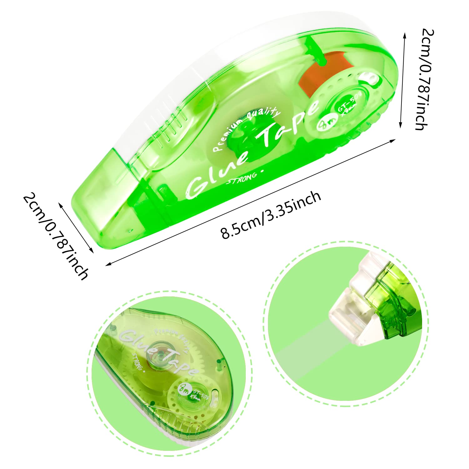 4 Pack Double Sided Adhesive Tape Roller - 105ft Total, 0.31in x 26.25ft Glue Tape Dispenser for DIY Crafts, Scrapbooking, Photo Albums, Card Making - Perfect for Home, Office & School Projects (Random Colors)