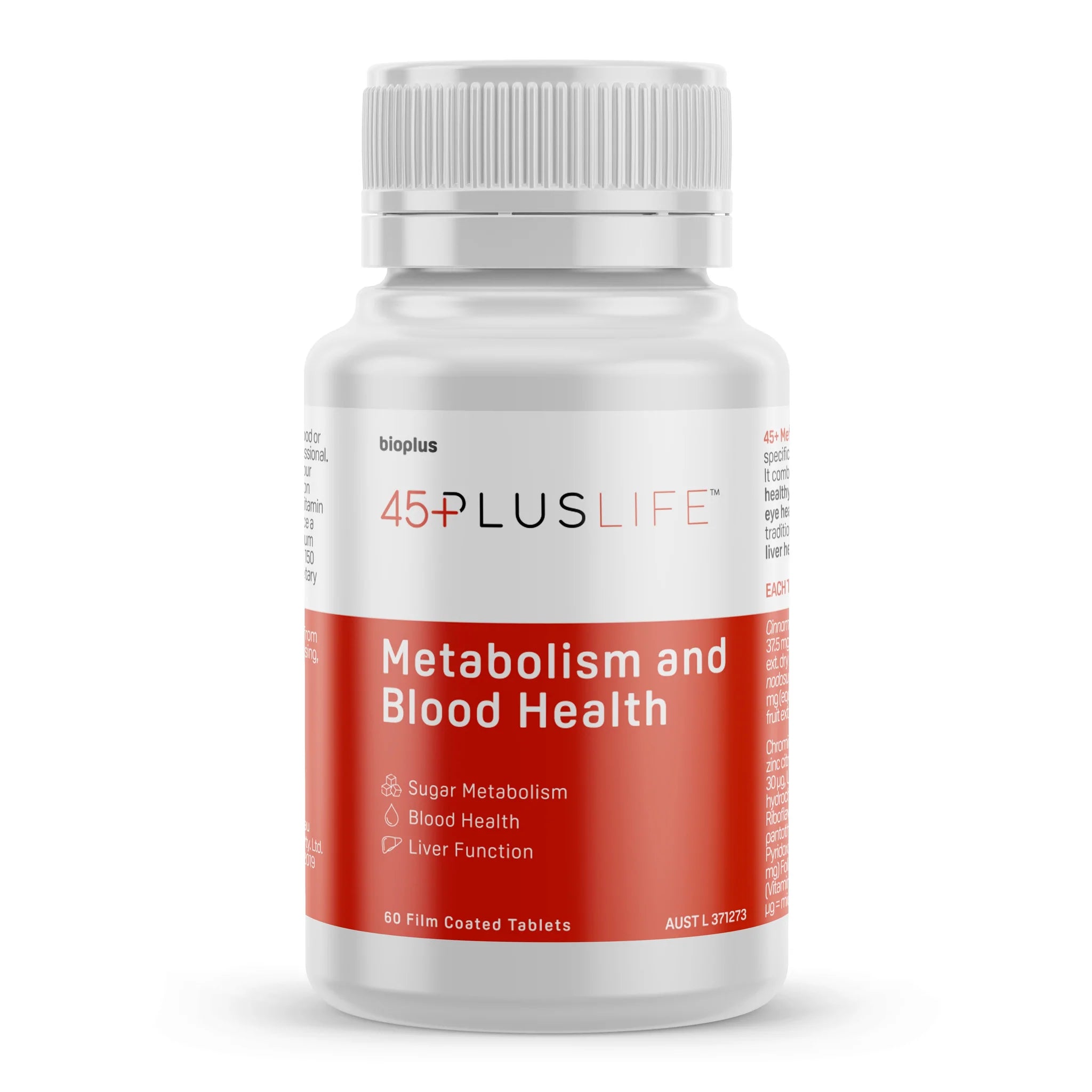 Bioplus 45 Plus - Advanced Metabolism & Blood Health Supplement for Adults - Supports Energy, Circulation & Vitality - Ideal for Active Lifestyles & Wellness Routines
