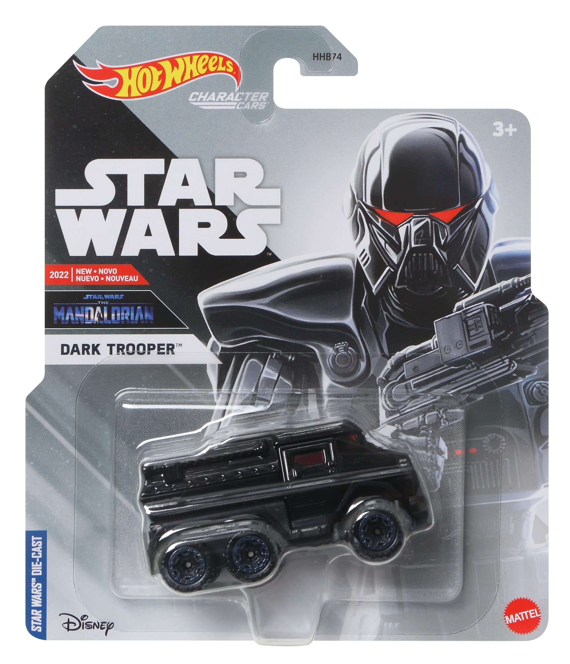 Hot Wheels Star Wars Die-Cast Character Cars - The Mandalorian Series Dark Trooper - Collectible Toy Car for Kids & Adults - Perfect for Display, Play & Star Wars Fans Collection