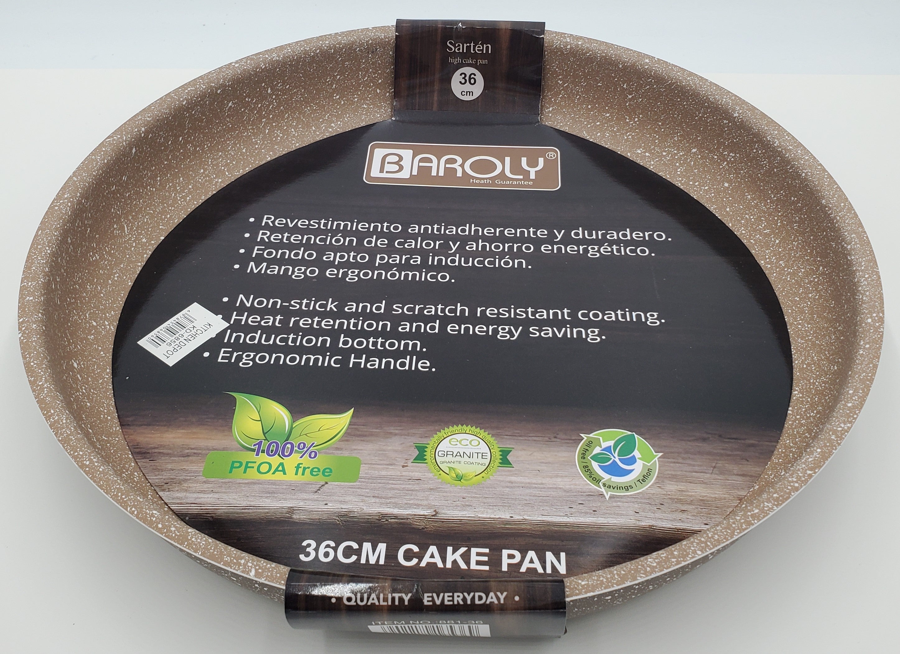 14.75x2.5 Inch Round Baking Pan - Nonstick Cake Pan for Baking, Roasting & Serving - Perfect for Cakes, Pies, Quiches & More - Oven & Dishwasher Safe