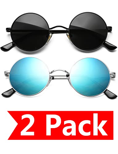 2 Pack (Black/Grey + Silver/Blue Mirrored)