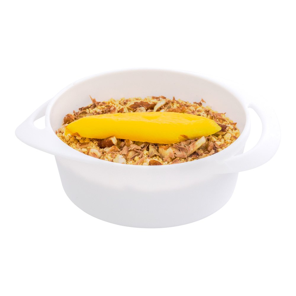 Restaurantware 3oz Mini Serving Dishes - 100 Disposable White Plastic Appetizer Plates with Built-In Handles for Snacks, Desserts & Party Catering | Perfect for Weddings, Events & Restaurant Use
