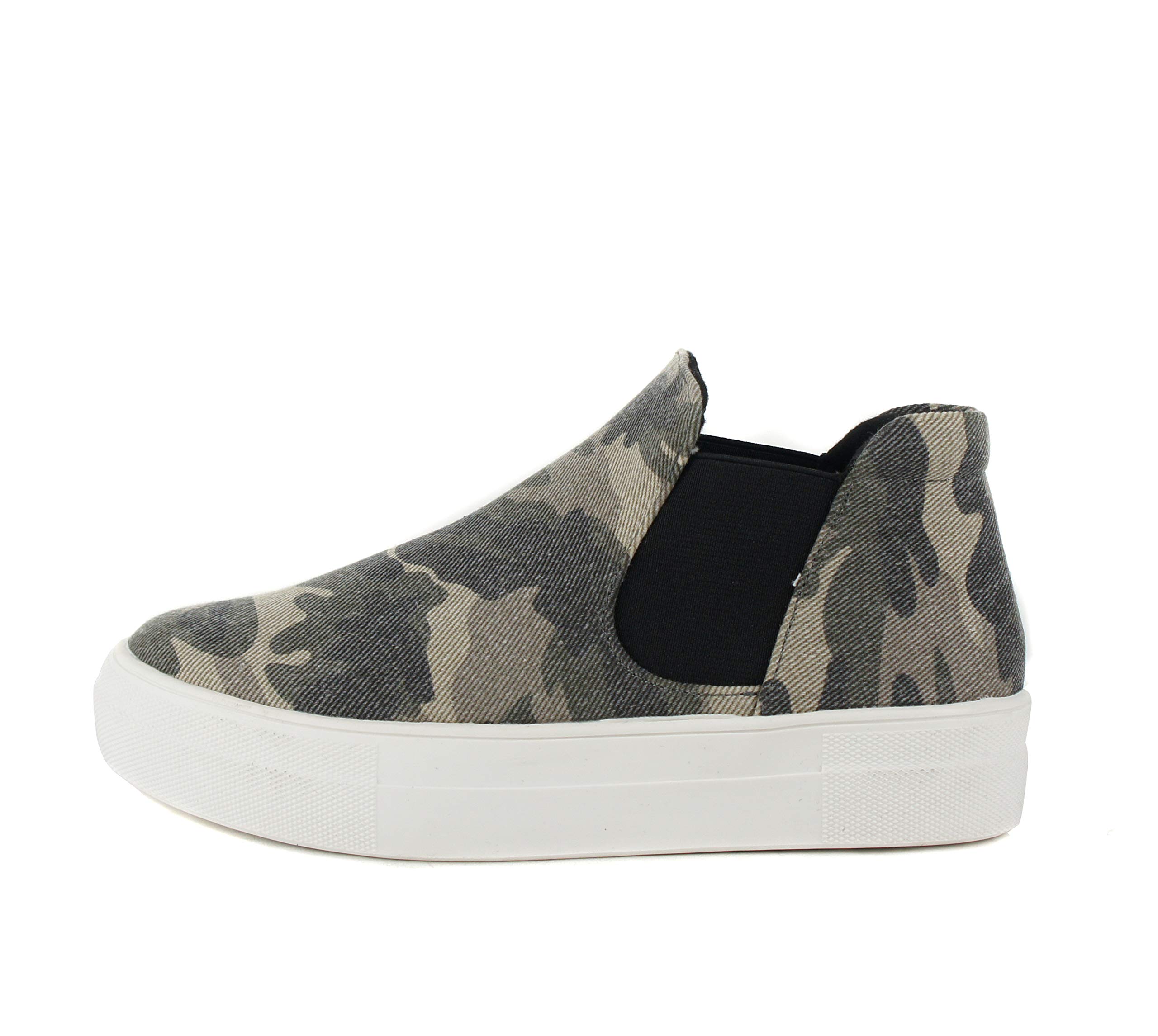 Soda Women's Woods Chelsea Canvas Platform Sneakers with Cushion Foam - Comfortable Casual Shoes for Walking, Work & Everyday Wear