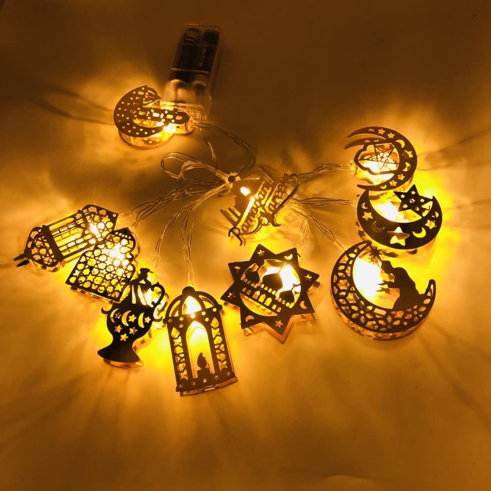 3M Eid Ramadan Mubarak LED String Lights - Outdoor & Indoor Islamic Decorations for Home, Party, Bedroom - Perfect for Ramadan, Eid Gifts & Muslim Celebrations - Create Festive Atmosphere with Castle Wall Lantern Decor