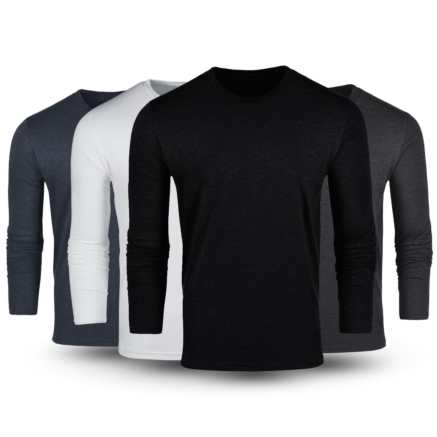 Premium Men's Long Sleeve T-Shirt - Soft Pre-Shrunk Cotton Blend Classic Tee - Comfortable Fitted Shirt for Casual Wear, Work & Everyday Outfits