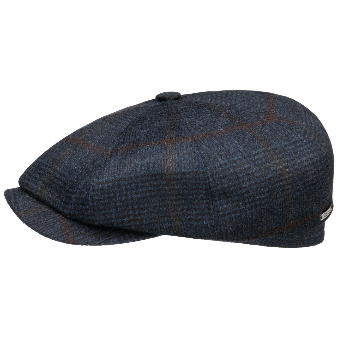 Stetson Hatteras Cashmere Check Newsboy Cap - Premium Wool Blend Flat Cap for Men, Winter Fashion Accessory | Perfect for Outdoor Activities, Casual Wear & Cold Weather