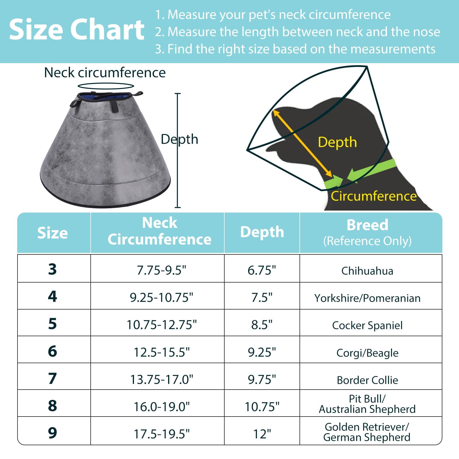 Soft Recovery Cone Collar for Small, Medium & Large Dogs & Cats - Post-Surgery Protective E-Collar to Prevent Licking & Scratching (Adjustable 9.25-10.75