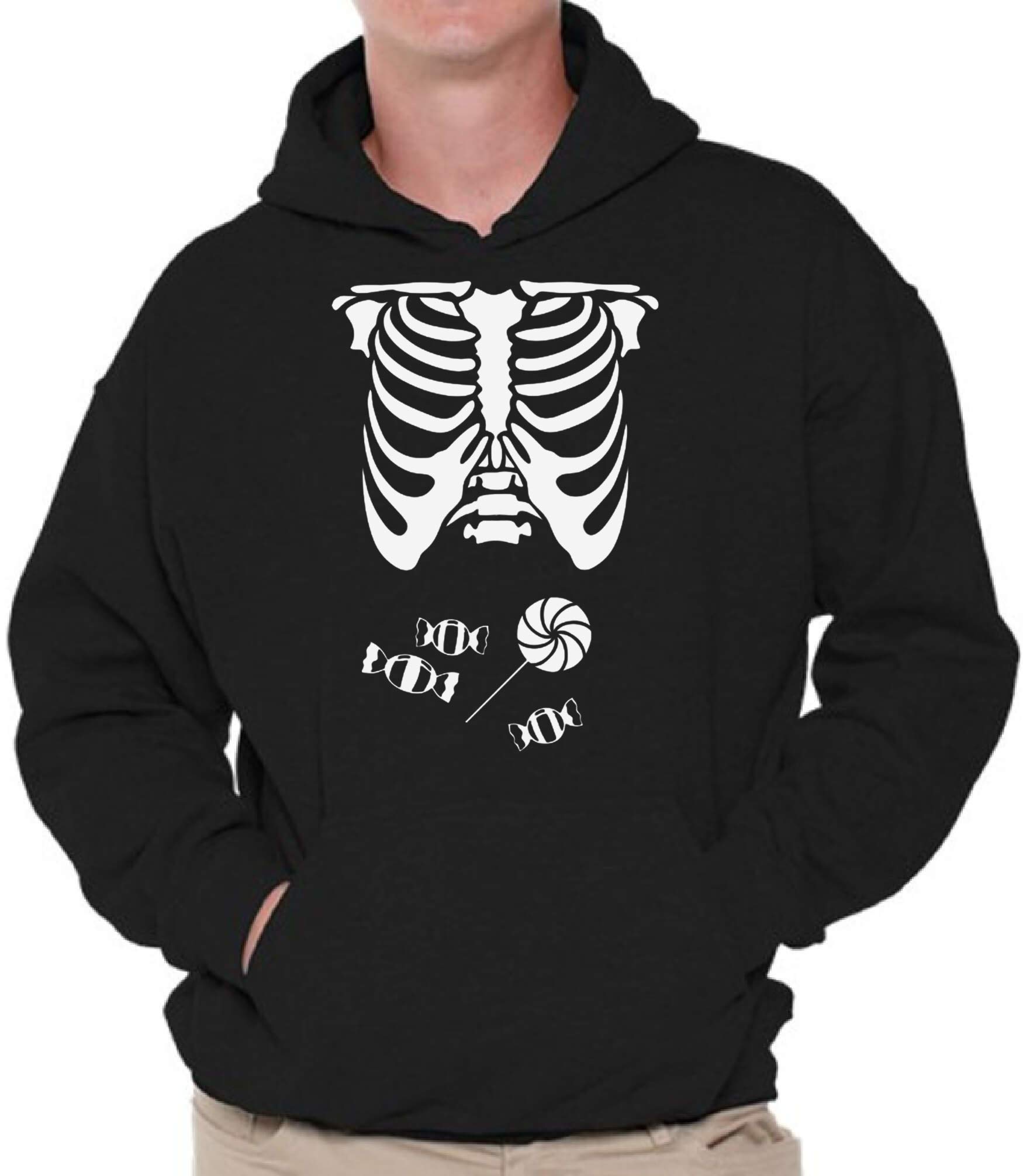 Awkward Styles Halloween Hoodie - Skeleton Ribcage Design Hooded Sweatshirt with Candy Belly Print | Perfect for Halloween Parties, Cosplay & Spooky Season Outfits