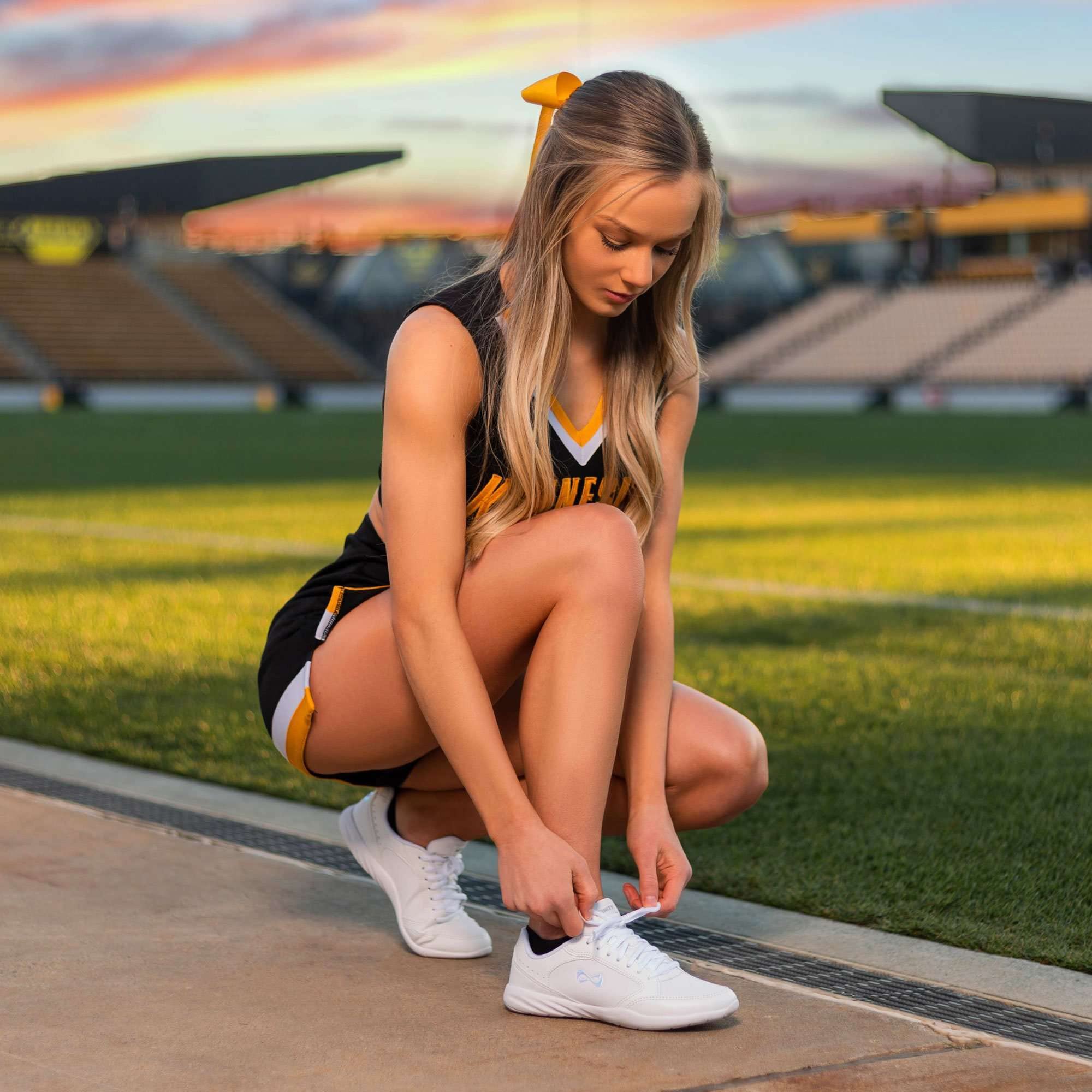 Nfinity Women's Premium Cheerleading Sneakers - Breathable Lightweight Gym Shoes with Memory Foam Insole for Superior Comfort - Flexible Athletic Shoes for Cheer, Dance & Workout - Perfect for Training, Competition & Casual Wear