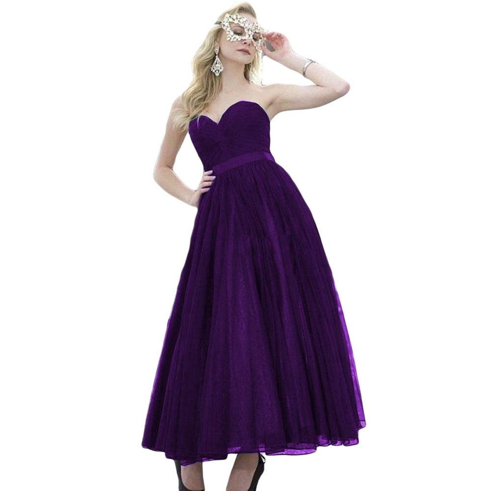 Elegant Women's A-Line Tea-Length Sleeve Lace Prom Dress for Cocktail Party, Wedding Guest, Homecoming & Formal Occasions