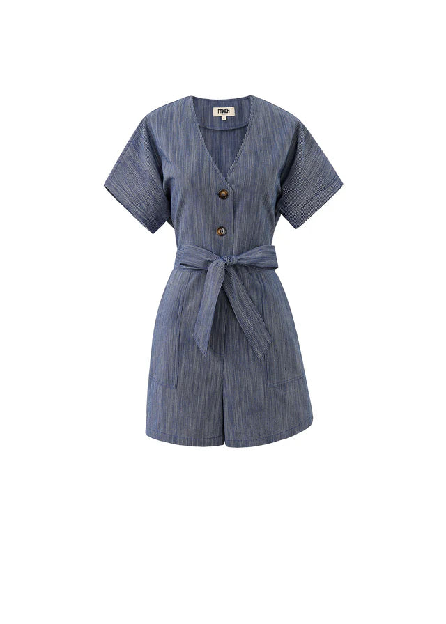 Adila Women's Blue Marine Jumpsuit - Stylish One Piece Romper for Casual Outings, Beach Vacations & Summer Fashion