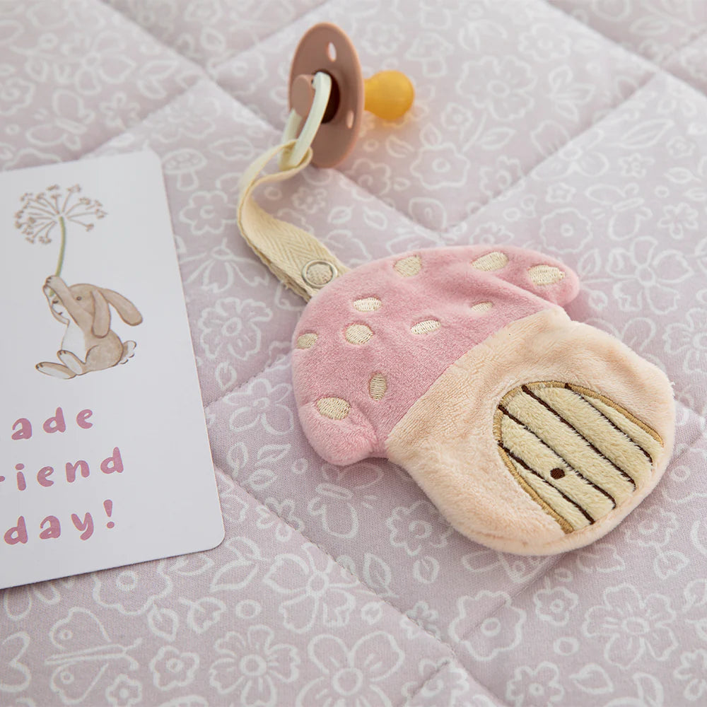 Whimsical Wonderland Baby Dummy Holder - Adorable Mushroom House Design for Pacifiers | Perfect for Nurseries, Baby Showers & Gifts