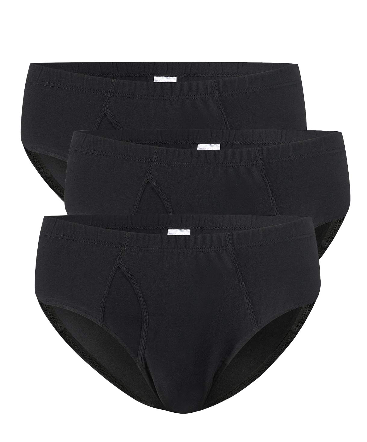 Men's Cotton Briefs - Soft & Breathable Basic Underwear Without Fly (Pack of 3) | Perfect for Everyday Comfort, Workout & Travel