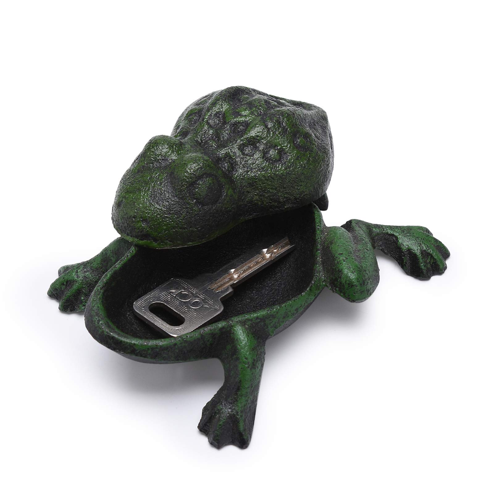 BRASSTAR Cast Iron Key Hider - Outdoor Frog-Shaped Mini Storage Box for Keys & Jewelry - Weatherproof Garden & Home Decor - Perfect for Yard, Patio, Front Door Key Storage