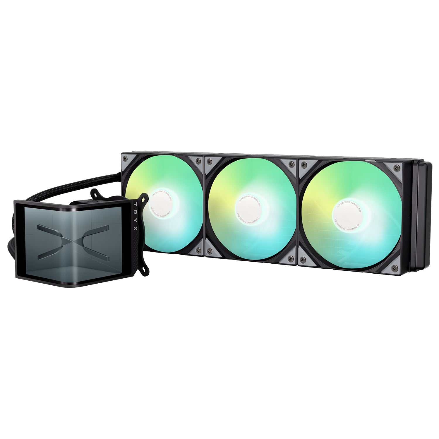 TRYX PANORAMA SE 360mm AIO Liquid CPU Cooler with ARGB Lighting - Black/White | High-Performance Cooling for Gaming PCs & Workstations | Perfect for Overclocking & Silent Operation