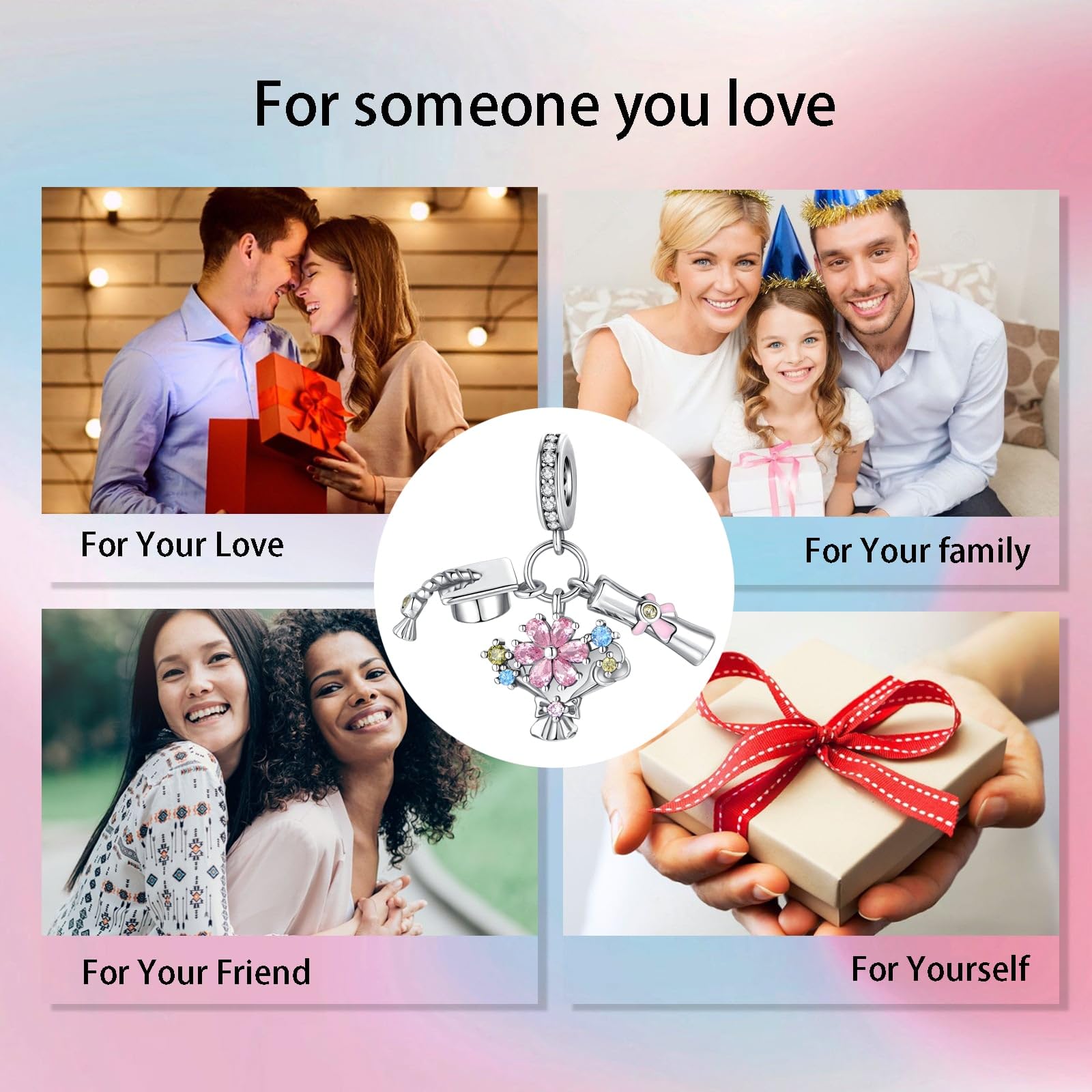 925 Sterling Silver Heart Dangle Charm - Birthday Gift Jewelry for Women, Family & Friends - Perfect for Bracelets & Necklace Pendants - Romantic Fashion Accessory for Anniversaries, Valentine's Day & Special Occasions