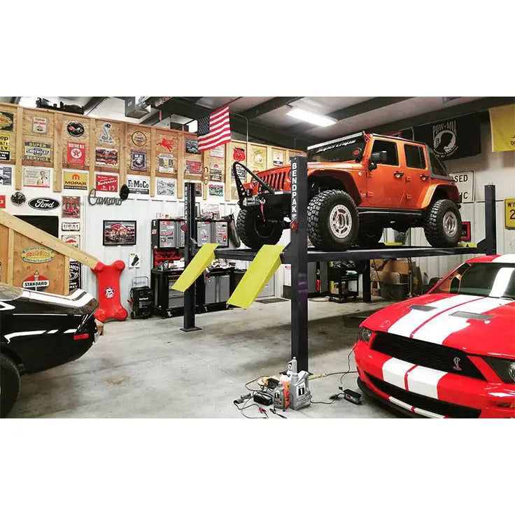 Bend Pak 7K Extra Wide & Tall Aluminum 4 Post Car Lift HD-7W - Heavy Duty Vehicle Lift for Trucks, SUVs & Home Garages