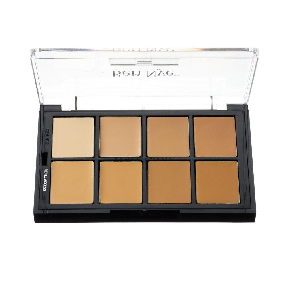 Ben Nye Matte HD Foundation Studio Color Palette - Professional Makeup Kit for Olive Skin Tone (STP 07) | Perfect for Photoshoots, Film & Theater Makeup Application