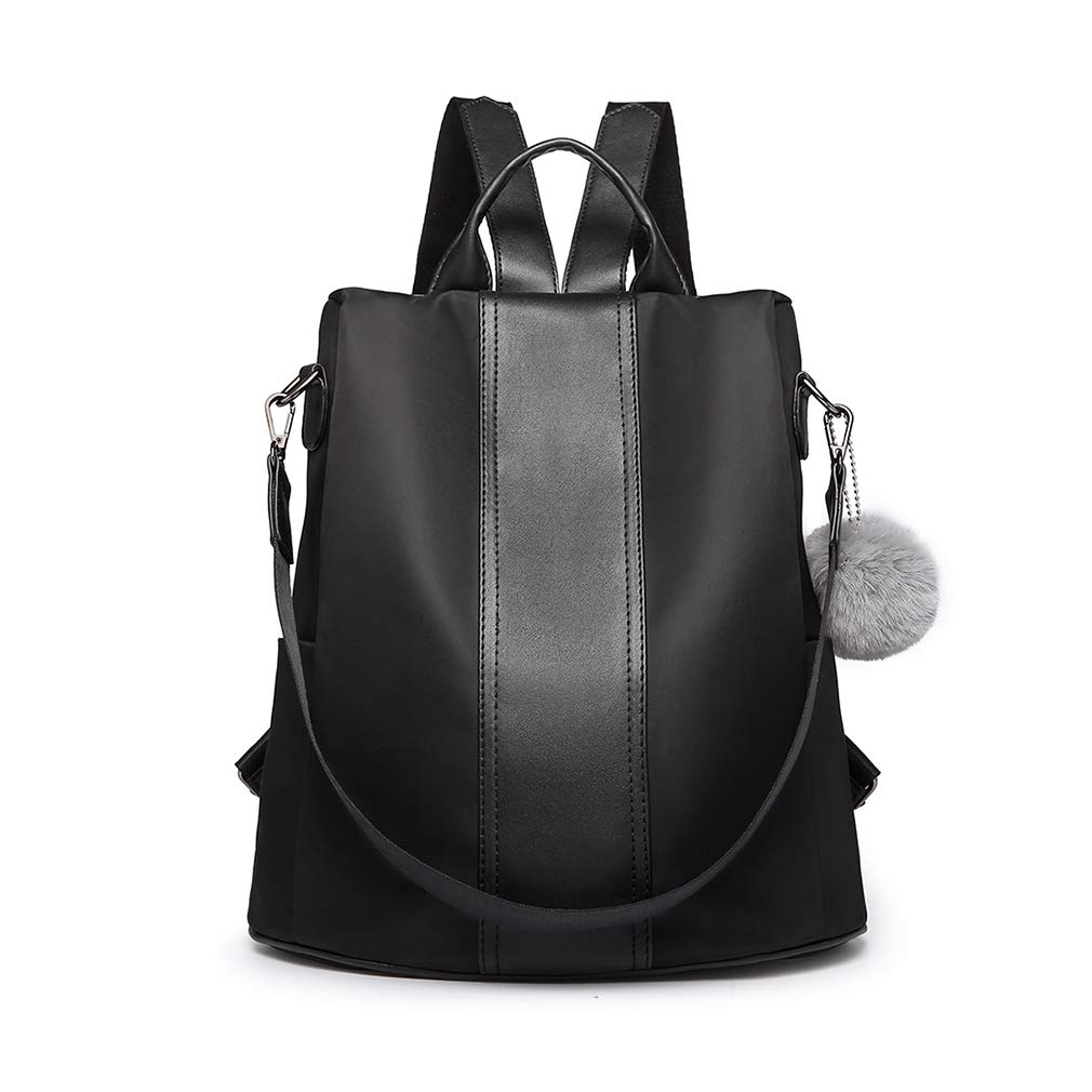 Miss Lulu Anti-Theft Nylon Backpack for Women - Lightweight Travel Rucksack with USB Charging Port (Black, Red, Brown, Grey, Beige) - Perfect for Commuting, College, Hiking & Daily Use