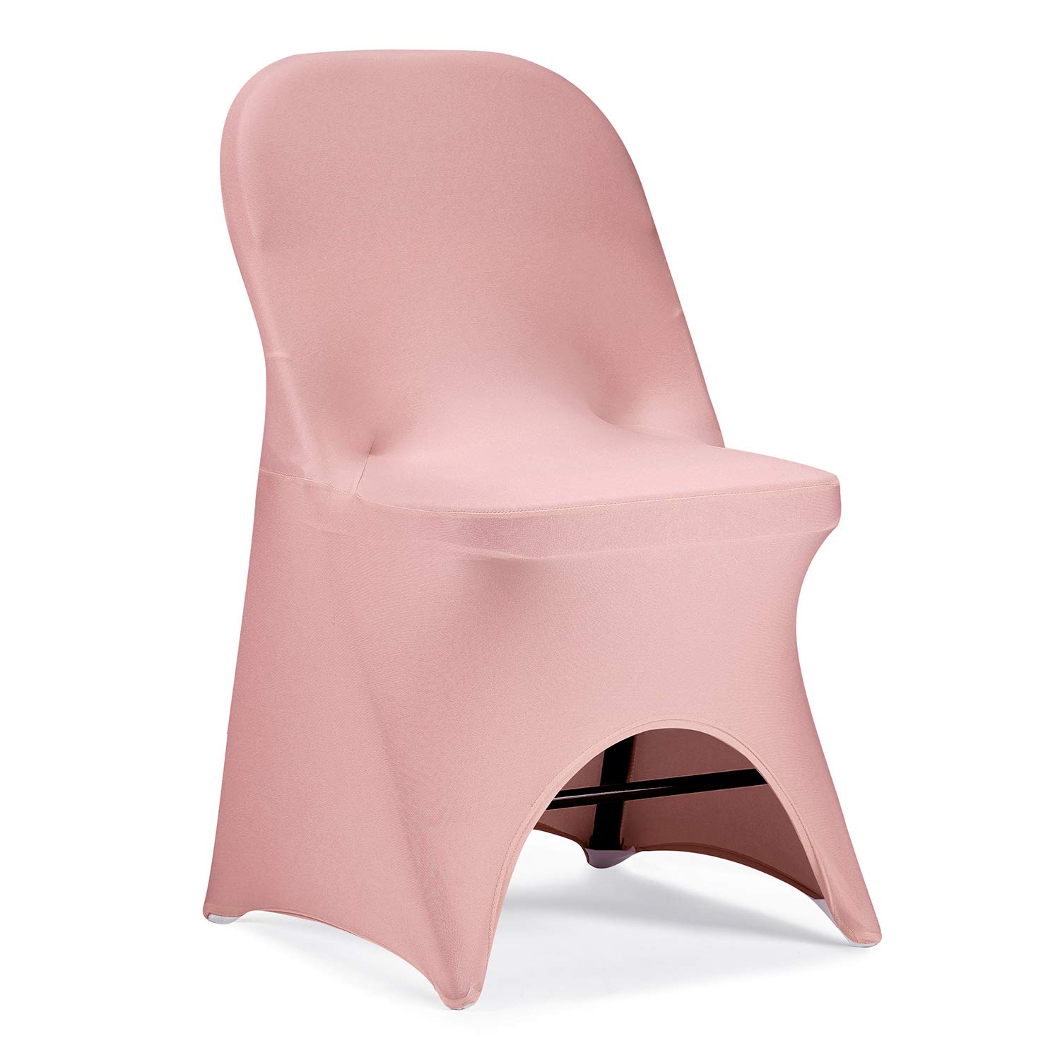 Peomeise Stretch Spandex Folding Chair Covers - 6 Pack Dusty Pink Open Back Design for Wedding, Party, Banquet & Events - Perfect for Indoor/Outdoor Dining & Special Occasions