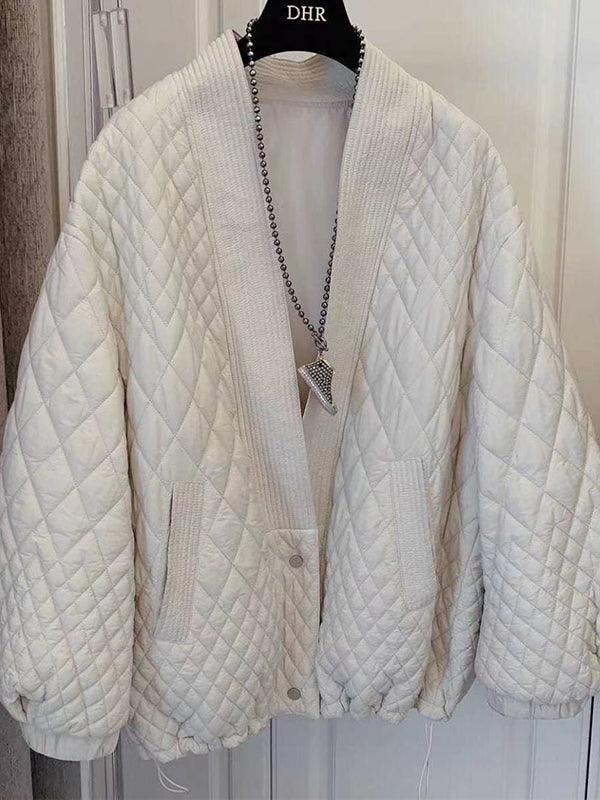 Lovevop Classic Retro Diamond Padded Jacket - Vintage Inspired Women's Outerwear for Fall & Winter | Perfect for Casual Outfits, Date Nights & Holiday Parties