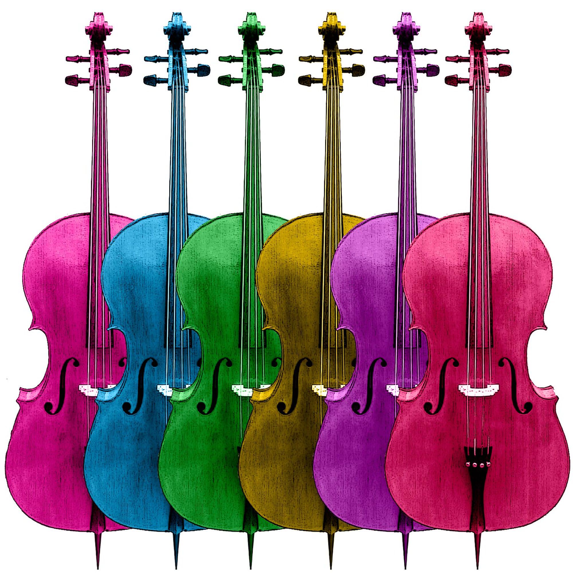 Colorful Cello Square Sticker - Durable Bumper Decal for Cars, Laptops & Water Bottles - Perfect for Music Lovers & Gift Giving