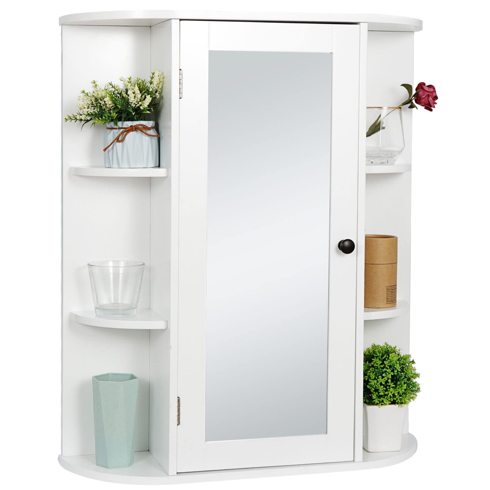 Wall Mounted Bathroom Medicine Cabinet with Mirror - Sturdy & Durable Storage Organizer for Bathroom, Kitchen, Bedroom | Perfect for Small Spaces, Apartment Living & Home Organization