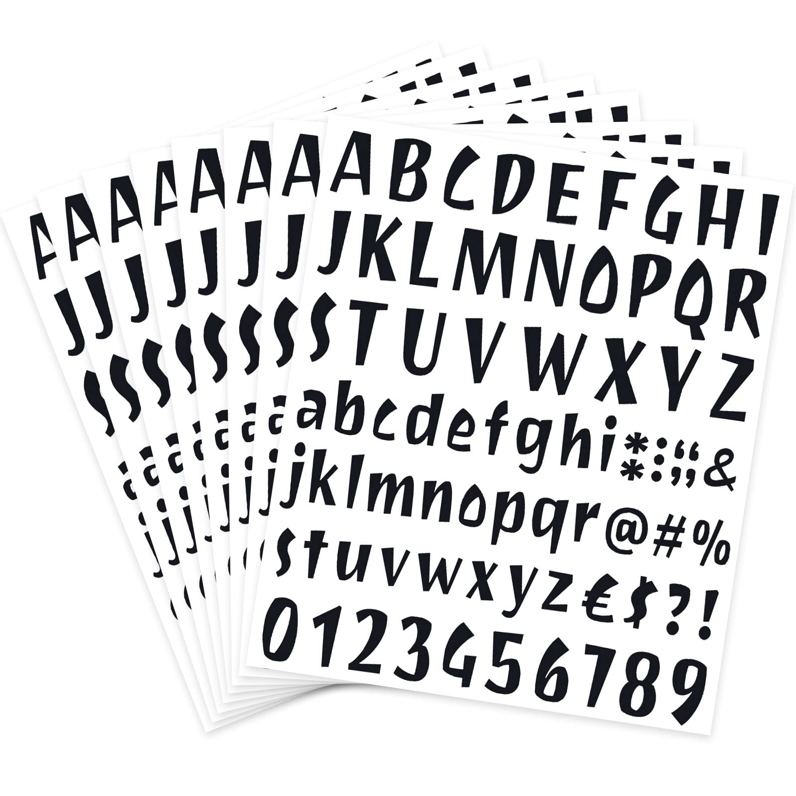 592Pcs Alphabet and Number Stickers - 8 Sheets Self-Adhesive Vinyl Letter Decals for Mailbox, Door, Window, Car & Business Signs - Perfect for Address Marking, DIY Crafts & Home Decor (Black)