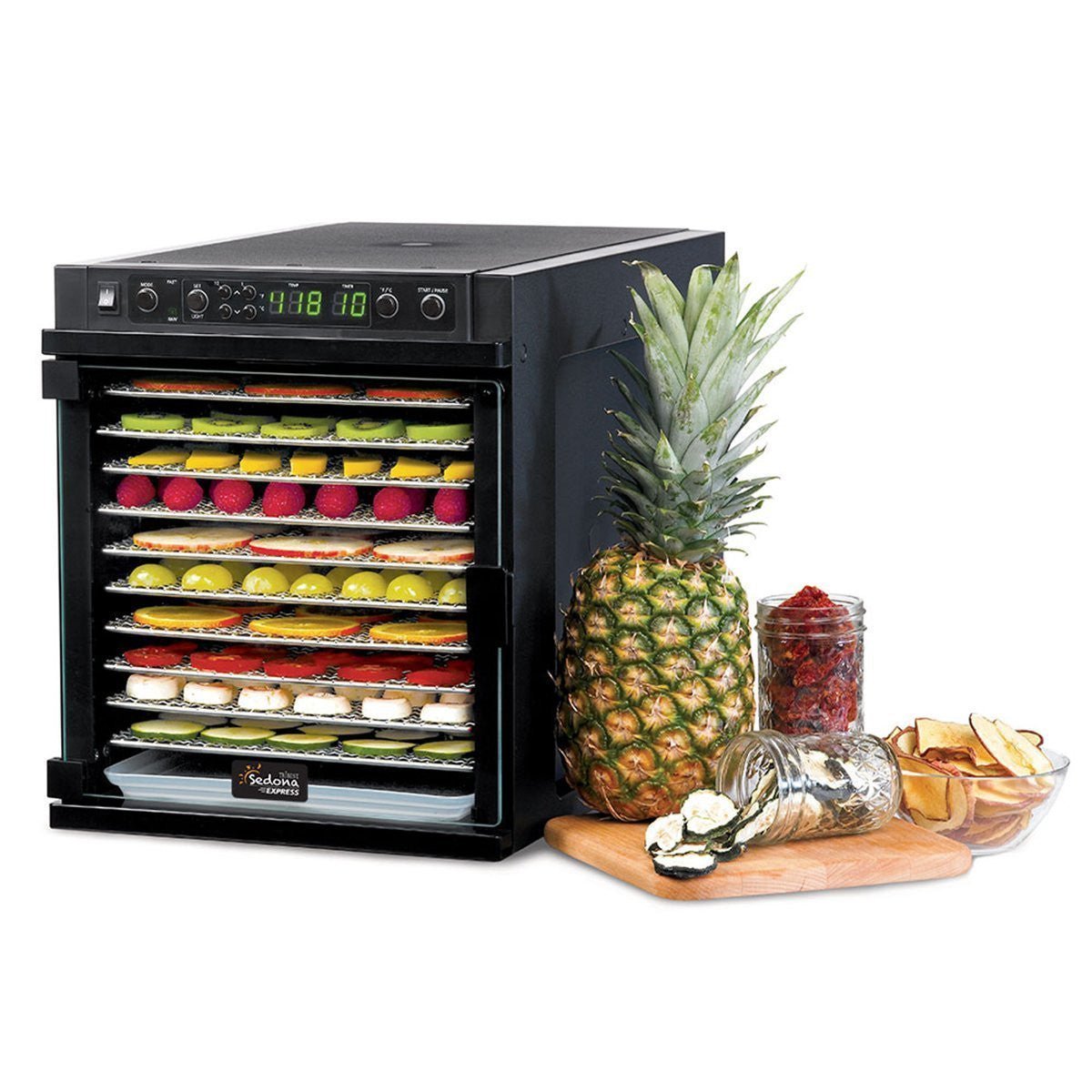 Sedona Express Food Dehydrator - 9 Stainless Steel Trays for Jerky, Fruits & Herbs | Perfect for Healthy Snacks, Camping & Meal Prep