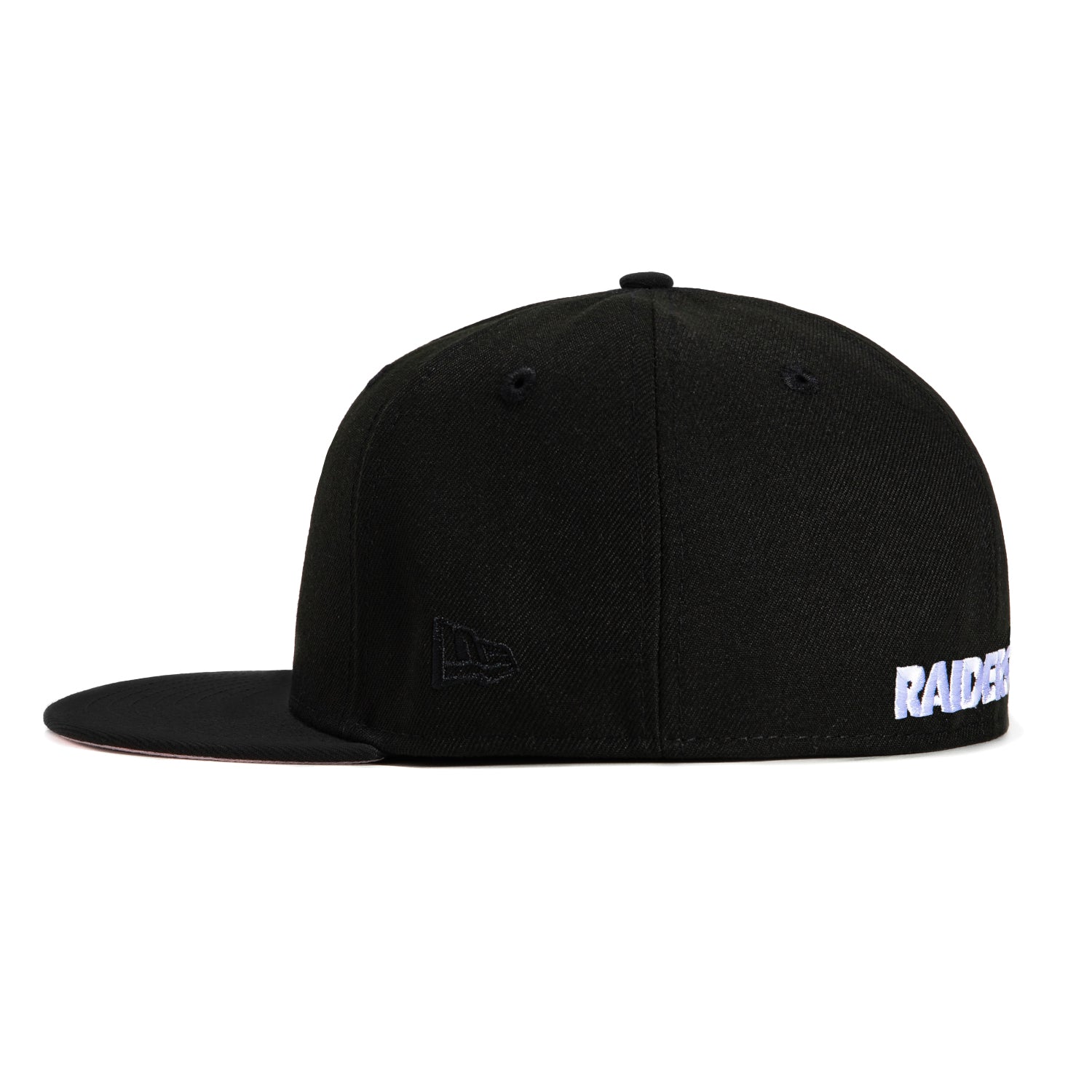 New Era 59Fifty Oakland Raiders 60th Anniversary Patch Pink UV Black Snapback Hat - Perfect for Football Games, Tailgating & Fan Collections