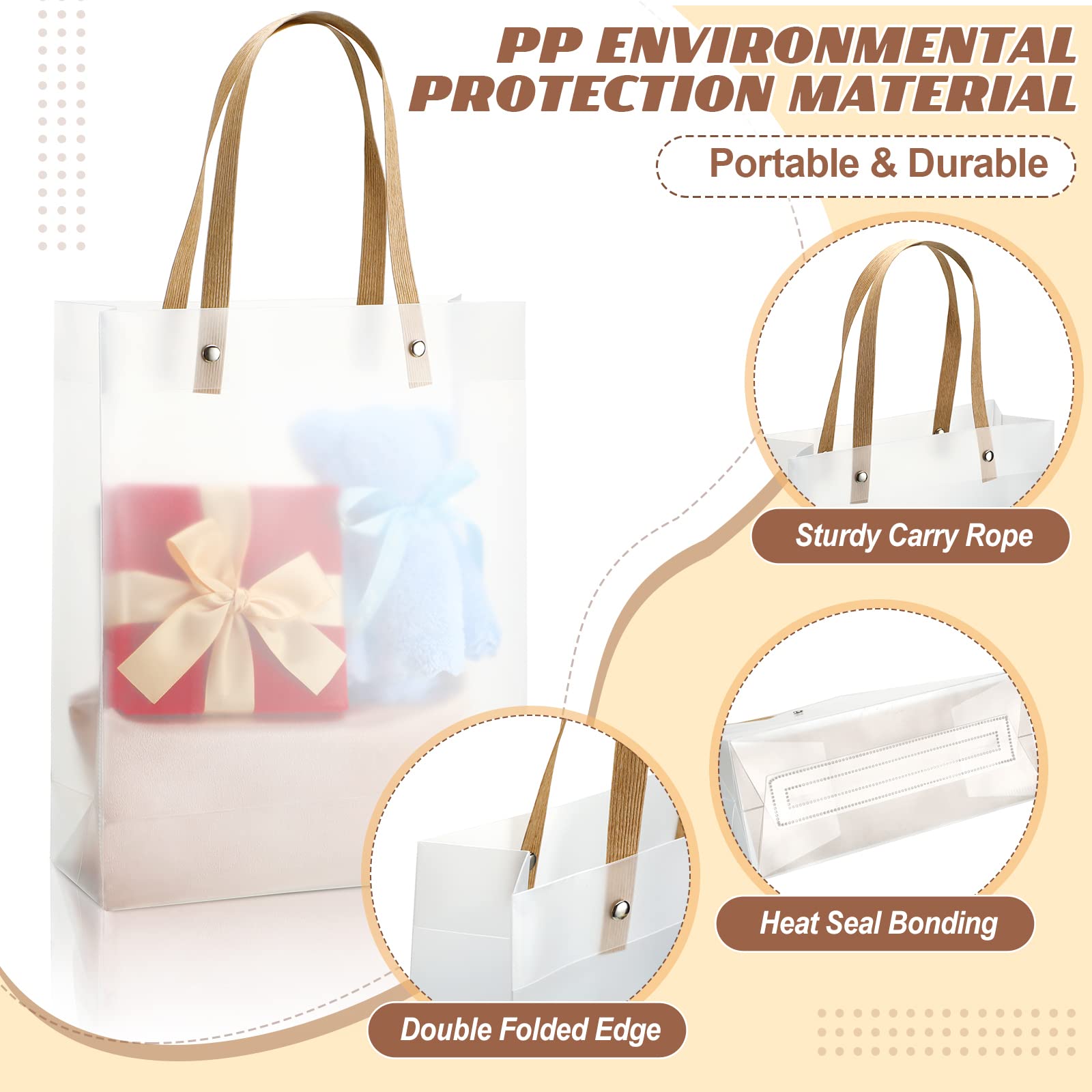 Clear Plastic Gift Bags with Handle - 30 Pcs 10