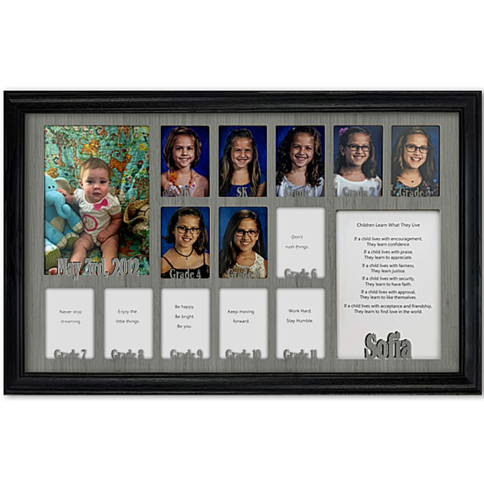 Personalized Northland School Years Photo Frame - Holds Twelve 2.5x3.5