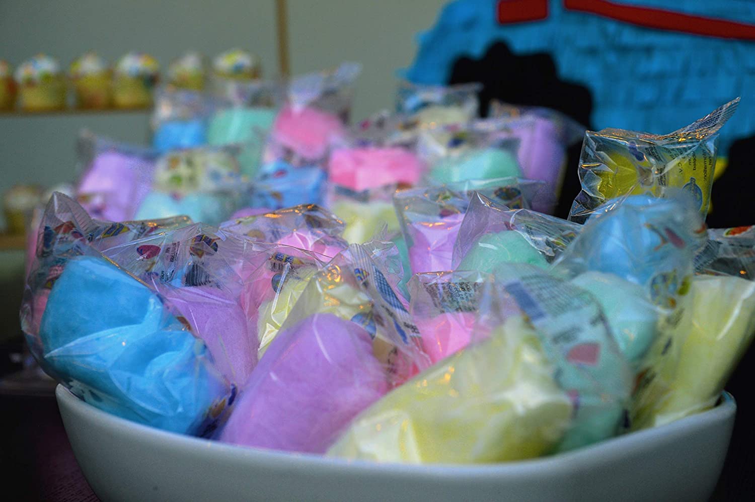 Lupy Lups! Cotton Candy Party Pack – 0.5 oz Individually Wrapped Bags – Bulk Candy for Stocking Stuffers, Birthday Party Favors, Buffet Desserts & Pinatas – Sweet Treats for Kids & Events