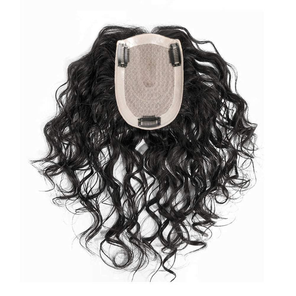 Fluffy Curly Human Hair Topper for Women - 14