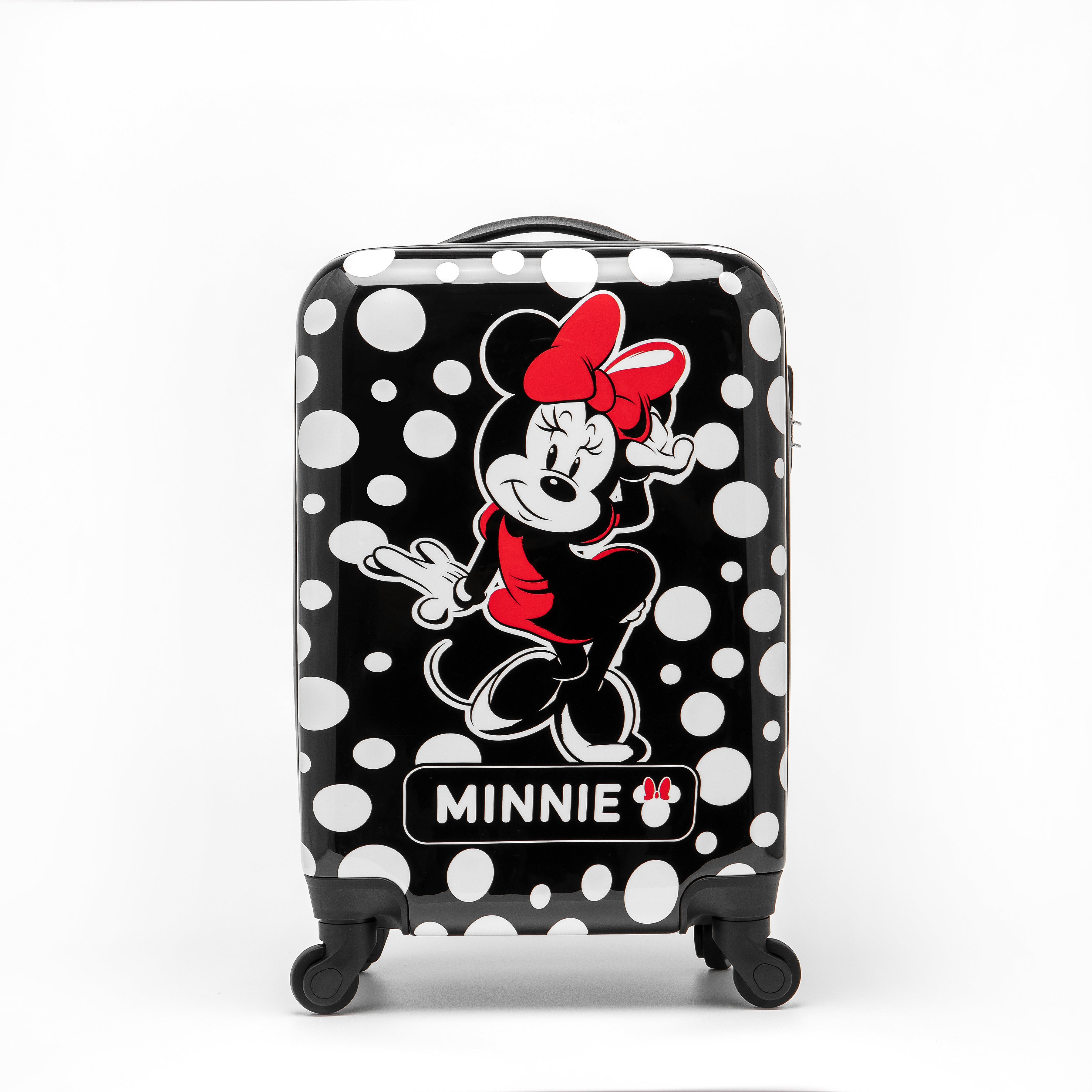 Disney Minnie Mouse DIS207 19-Inch Small 4-Wheel Hard Shell Suitcase - Black | Lightweight Carry-On Luggage for Kids Travel, School Trips & Weekend Getaways