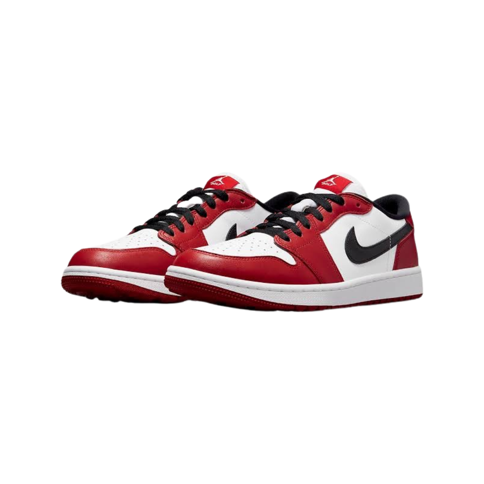 Air Jordan 1 Low Golf Shoes - Chicago Red, White & Black Colorway - Men's Athletic Sneakers for Golf & Casual Wear