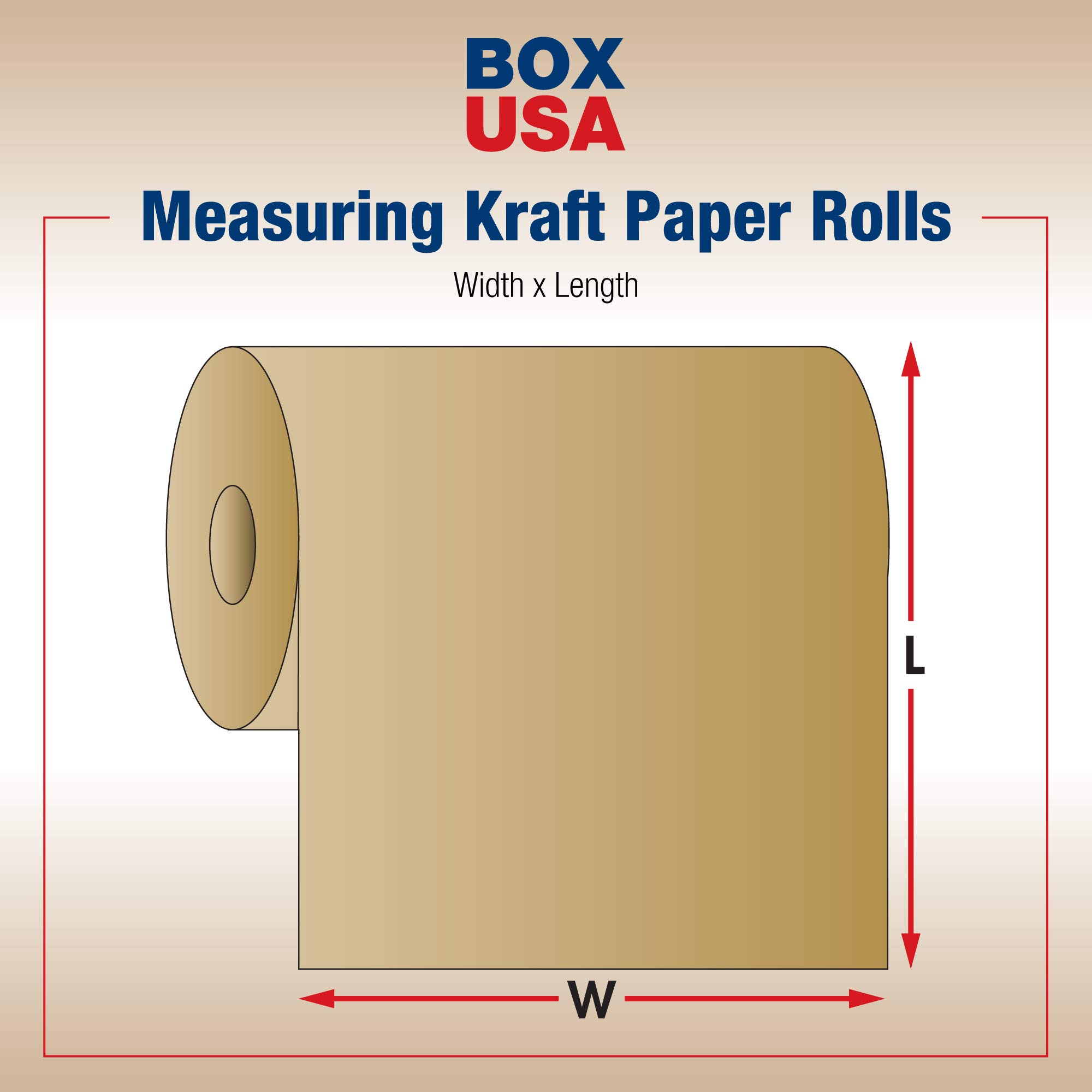 BOX USA Kraft Brown Paper Roll - 30# Weight, 60