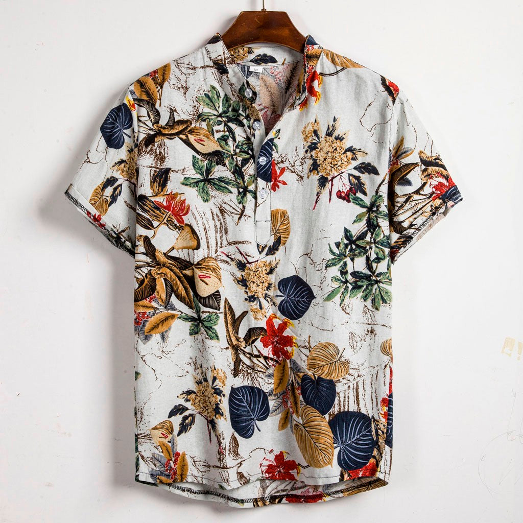 Antonio's Hawaiian Printed Shirt for Men - Tropical Floral Aloha Shirt, Breathable Short Sleeve Button Down - Perfect for Beach Vacation, Luau Party & Summer Outings
