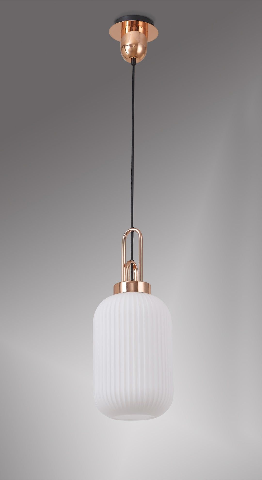 Stylish Cadiz 1-Light Pendant Light with 20cm Tubular Ribbed Glass Shade - E27 Socket, IP20 Rated, Multiple Color Options - Perfect for Kitchen Island, Dining Room, or Entryway Lighting