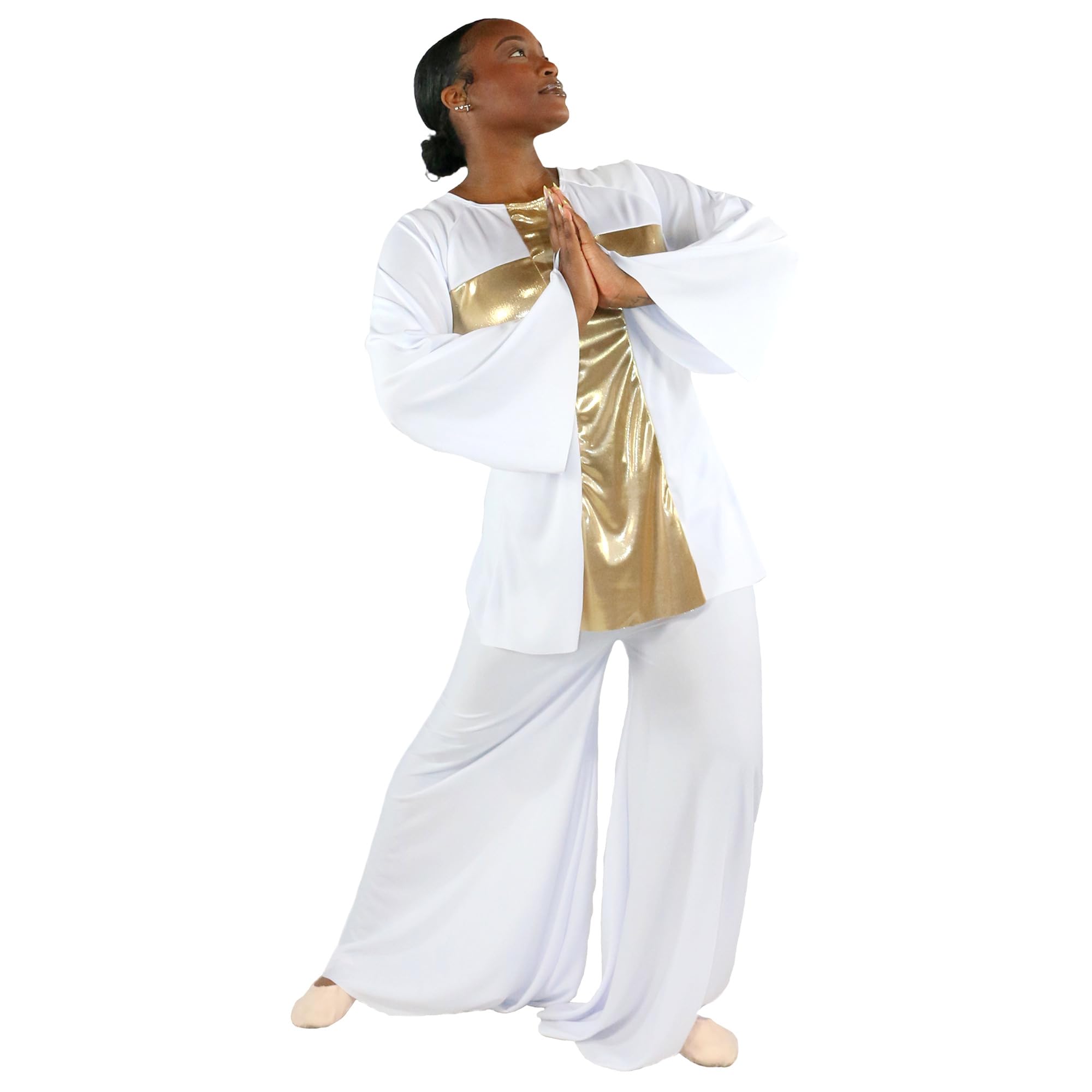 Danzcue Women's Worship & Praise Dance Cross Pullover Top - Comfortable Church Performance Apparel for Choir, Gospel Singing & Spiritual Events
