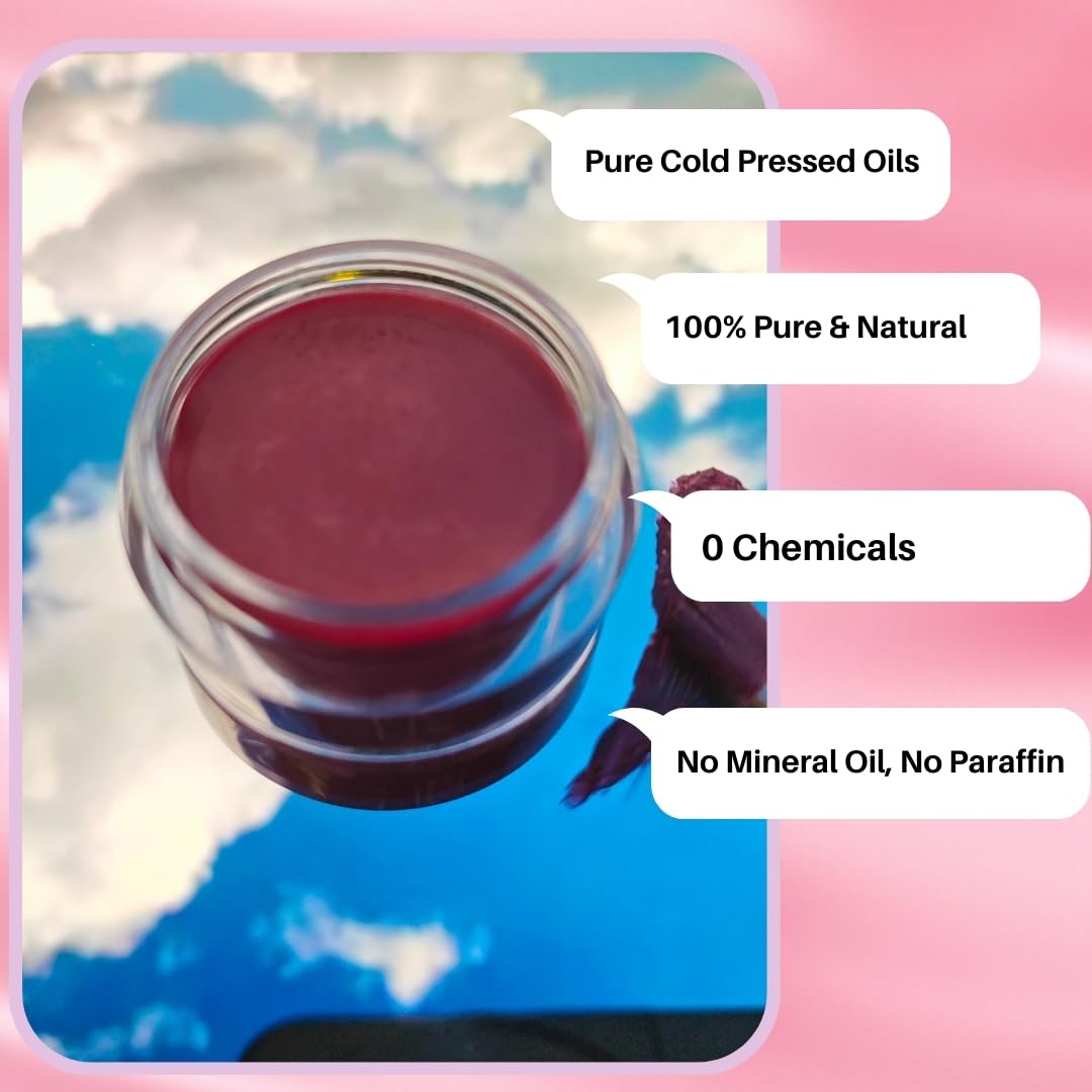 Organic Wildflower Lip Balm with Beetroot, Almond & Vitamin E - 5g Hydrating Lip Butter Infused with Argan & Rosehip Oils for Natural Pink Lips - Nourishes Dark & Chapped Lips - Perfect for Daily Moisturizing, Winter Care & On-the-Go Lip Protection (Pack of 1)