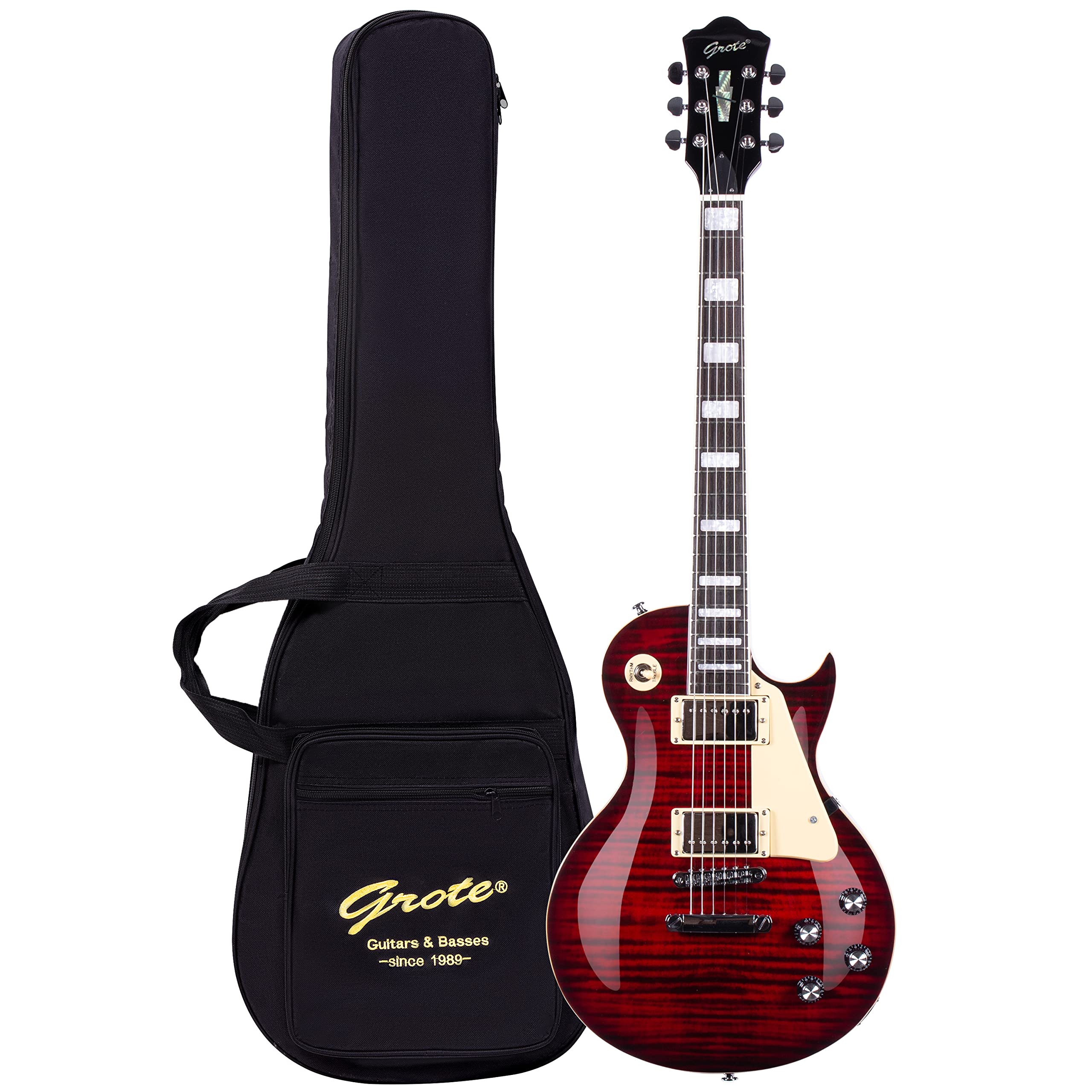 Premium Solid Body Electric Guitar with Gigbag - LPYS-006 (Red) | Professional Quality for Beginners & Musicians | Perfect for Stage Performances, Studio Recording & Home Practice